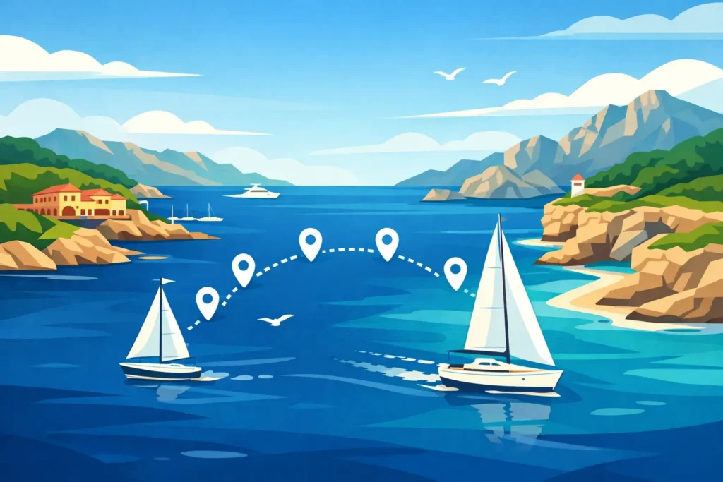 Itinerario barca vela Porto Cervo Corsica