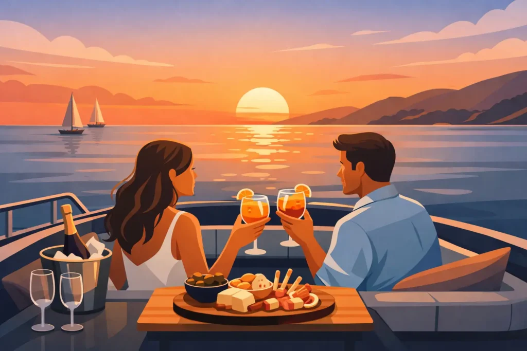 Aperitivo al tramonto in barca: come viverlo bene